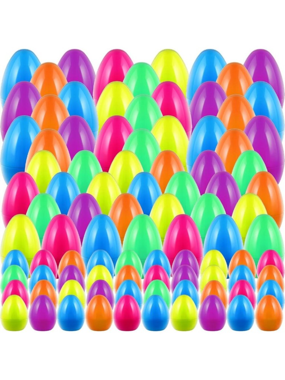 114 Pcs Jumbo Fillable Easter Eggs - Bright Colorful Plastic for Basket Stuffers